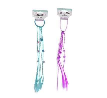 Hair band elastic w/colour-braids