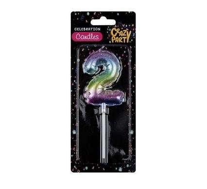 Candles birthday balloon-2 rainbow 5cm