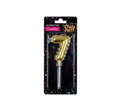 Candles birthday balloon no.7-gld 5cm