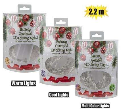 Xmas lights b/o in 20led 2.2m asstd