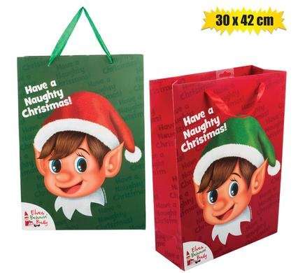 Xmas elf stationery bag jumbo 30x42cm
