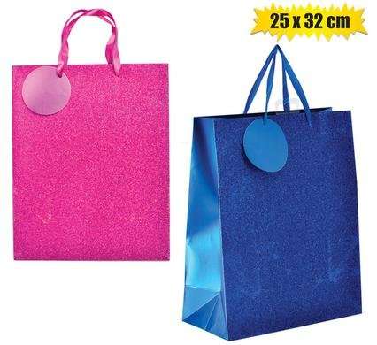 Gift-bag metalic glitter ppr lrg 25x32cm