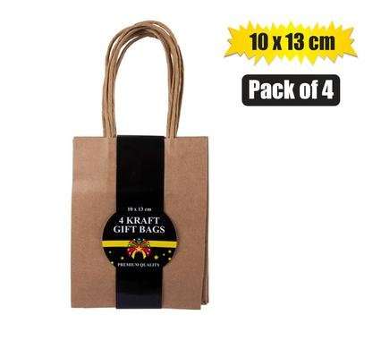 Gift-bag craft ppr 4 pack sml 10x13cm