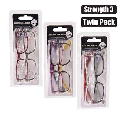 Reading glass twin packs strngth:3