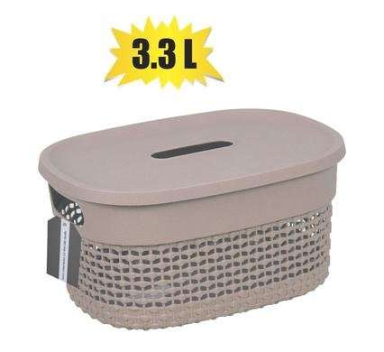 Basket pl stereo 3,3l lid 24x17x12cm  Lid