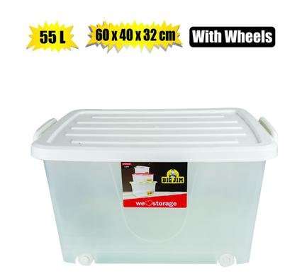 Storage box glider 55l 60x40x32cm wheels  Lid