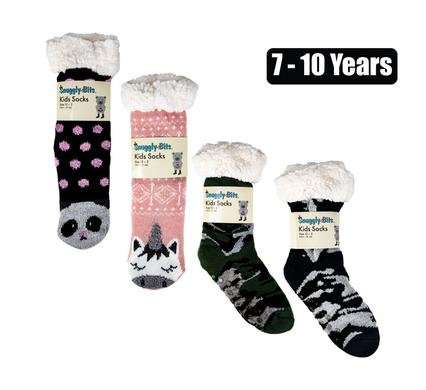 Socks indoor w/grip size 7-10yrs
