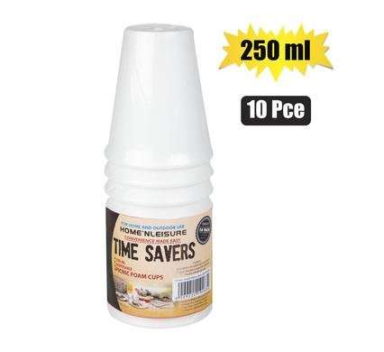 Picnic cups foam 250ml 10pce disposable  Cup