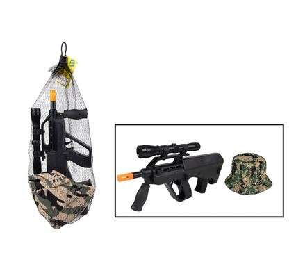 Gun rifle friction & military hat set