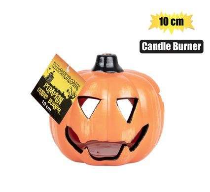 Halloween decor pumpkn candle burnr 10cm