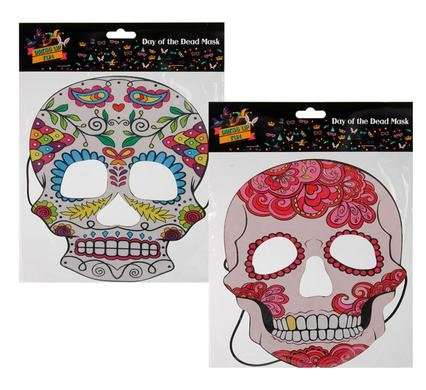 Dress up mask day of dead skull 19x22cm