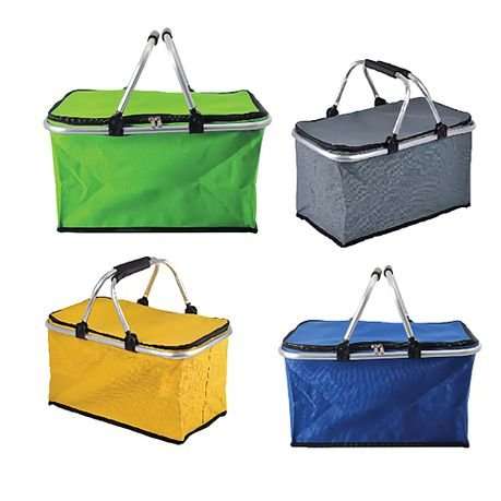 Picnic Cooler Bag/Large/Collapsible with Folding Handles 46x28x22cm