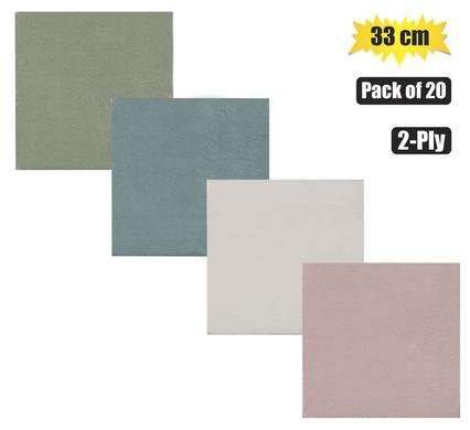 Serviettes 2ply 33cm 20pc embossed