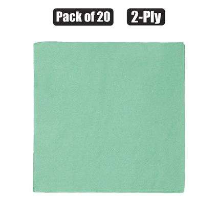 Serviettes 2ply 33cm 20pc plain seafoam