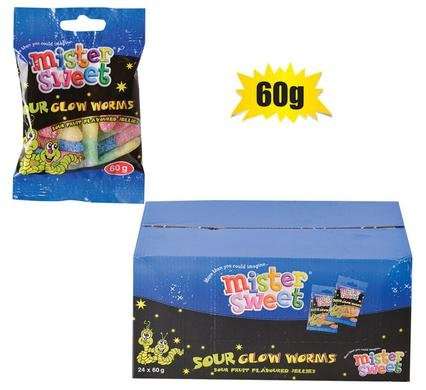 Sweet gummy ms mini sourworms 60g (th)