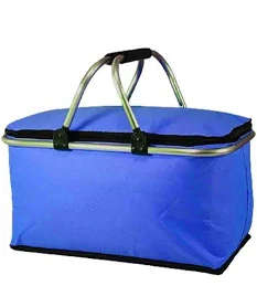 Picnic Cooler Bag/Large/Collapsible with Folding Handles 46x28x22cm