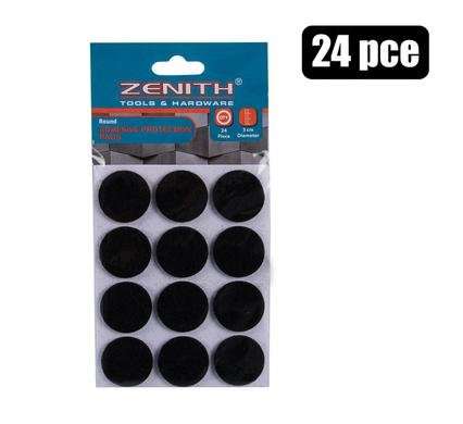 Protection-pads blk adh 3cm rnd 24 Piece