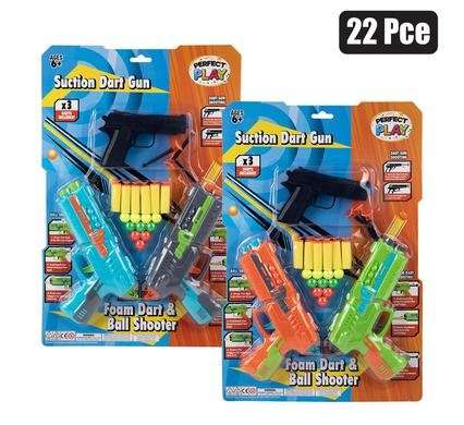 GUN FOAM DART, 2 HANDGUNS & PISTOL 22 Piece