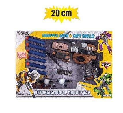 Gun transform w/foam darts 20cm assorted