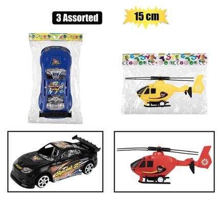VEHICLE RACER/HELICOPTER PULL BACK 15cm