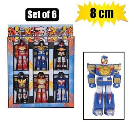 Boys playset figurine robot 6 Piece 8cm