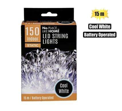 LIGHT FAIRY LED-150x COOL WHITE 15m BATTERY OPERATED