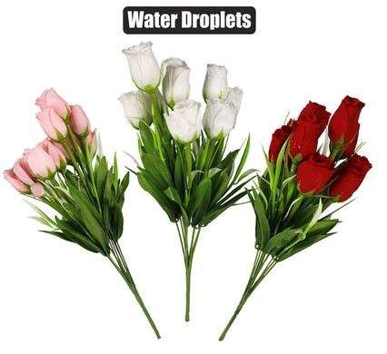 Flower hq rose w/droplets assorted