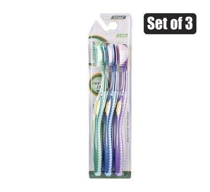 Tooth brush adult 3 Piece assorted colours