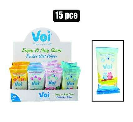 Voi hand-wipes cleanser 15 Piece