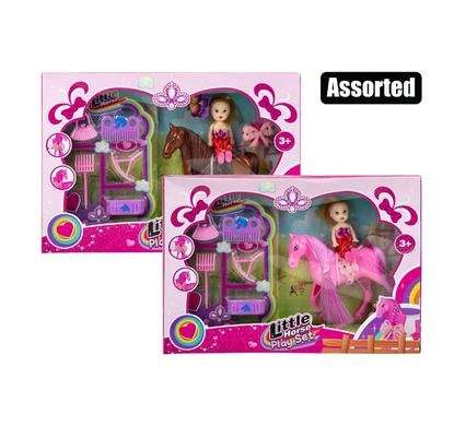 Pony and mini doll playset assorted