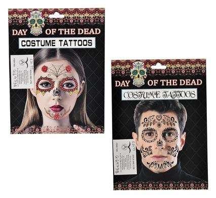 Dress up tattoo day of dead face assorted