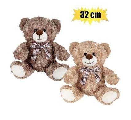 Plush bear with ribbon 32cm assorted