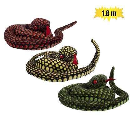 Plush snake assorted 1.8m