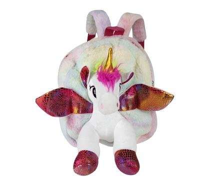 PLUSH UNICORN PINK BACKPACK 30x24cm