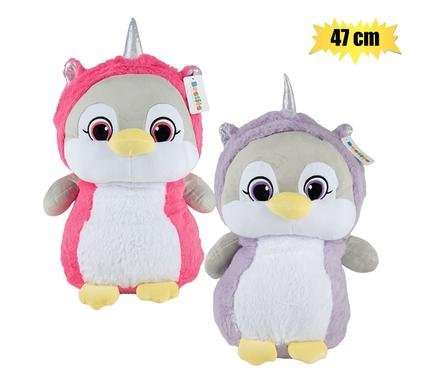 PLUSH PENGUIN W/UNICORN HOODIE 47cm