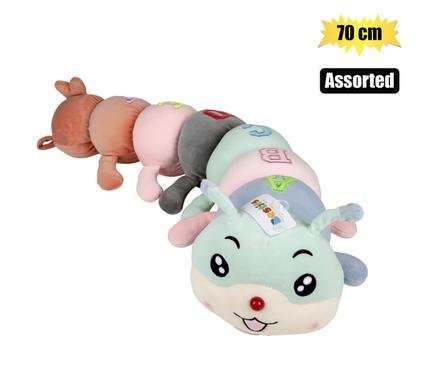PLUSH CATERPILLAR 70cm ASSORTED