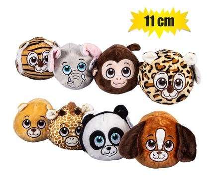 Plush novelty animal ball assorted 11cm