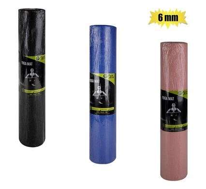 Fitness yoga mat 6mm pvc assorted