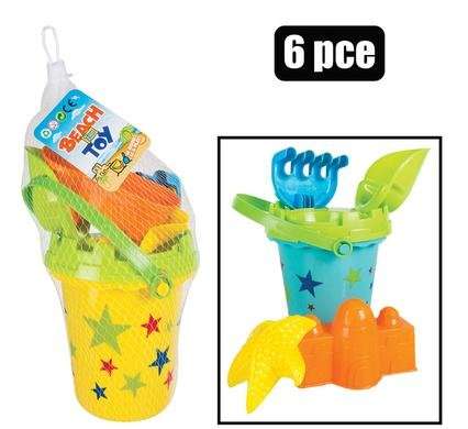 Beach-set plastic 6 Piece in bucket