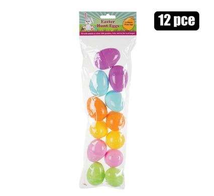Easter hunt eggs plastic fillable 12 Piece