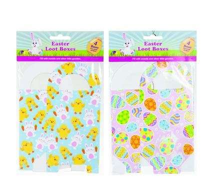 Easter loot boxes 20 x 9.5cm 4 Piece