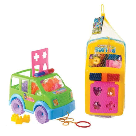 BUILDING BLOCKS STORAGE 66PC CAR POLICE