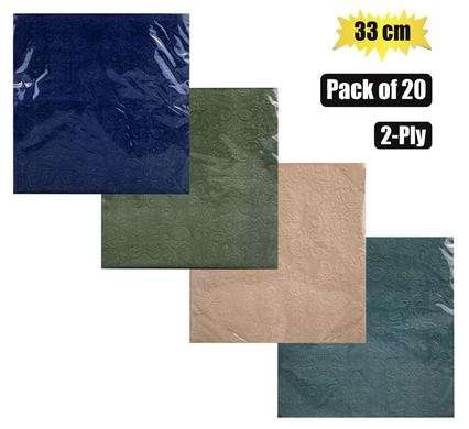 Serviettes 2ply 33cm 20 Piece embossed