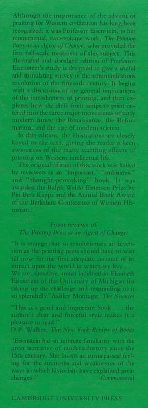 The Printing Revolution in Early Modern Europe - Eisenstein, Elizabeth L.