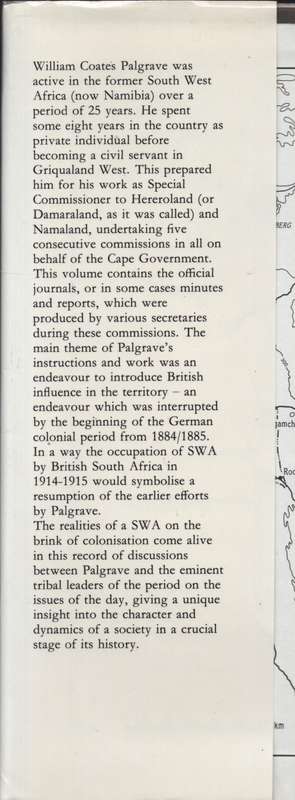 The Commissions of W. C. Palgrave, Special Emissary to South West Af - Palgrave, W. C.; Stals, E. L