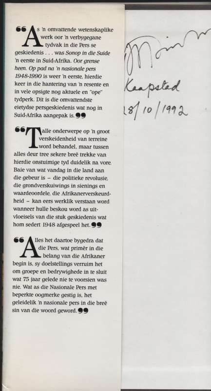 Oor Grense Heen: Op Pad na 'n Nasionale Pers, 1948-1990 - Beukes, W. D. (ed)