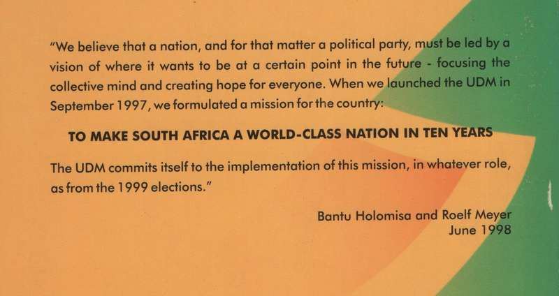 A Better Future: The United Democratic Movement Towards a Winning Na - Holomisa, Bantu; Meyer, Roel