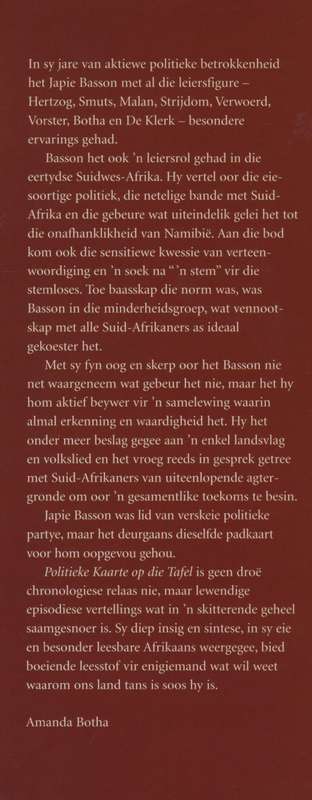 Politieke Kaarte op die Tafel: ParlementÃªre en ander Herinneringe - Basson, Japie