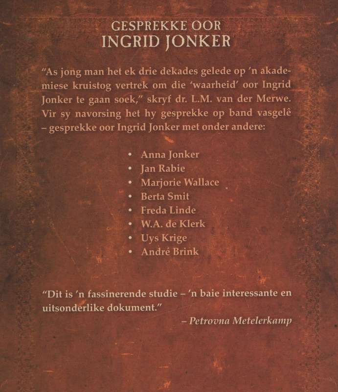 Gesprekke Oor Ingrid Jonker - Van der Merwe, L. M.