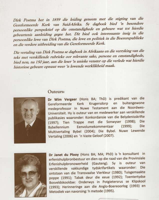Dagboek van Dirk Postma - Vergeer, Dirk; du Plooy, Jan